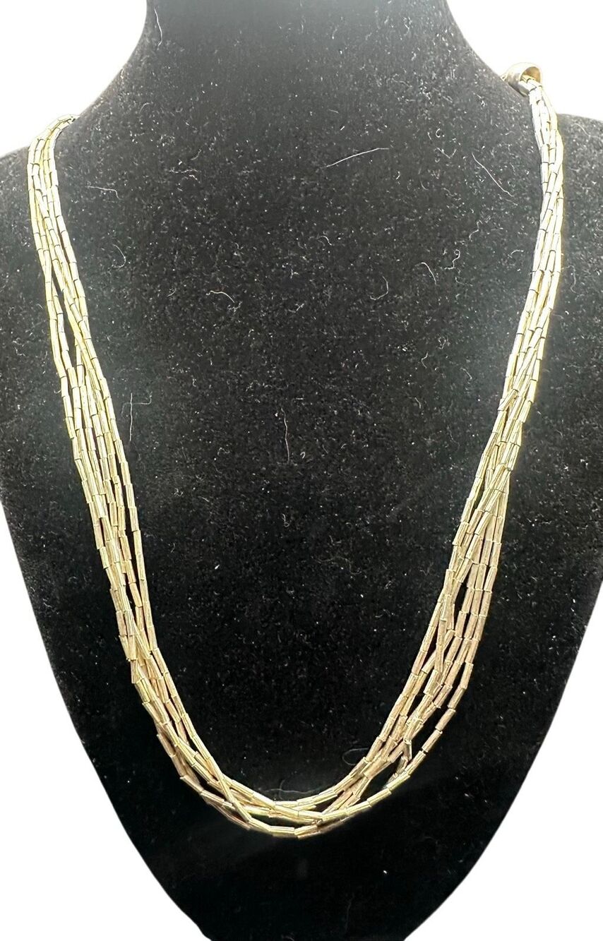 Vintage Liquid Silver Multi-Strand Necklace Boho Southwest